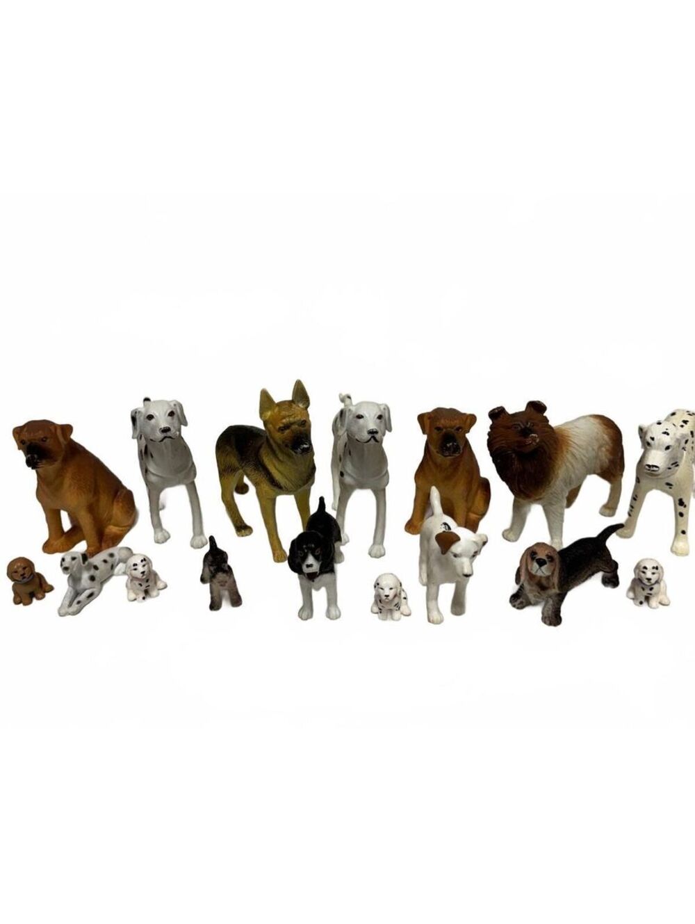 Vintage Plastic Toy Dog Figurines Lot Dalmatians Shepherd Boxer Collie